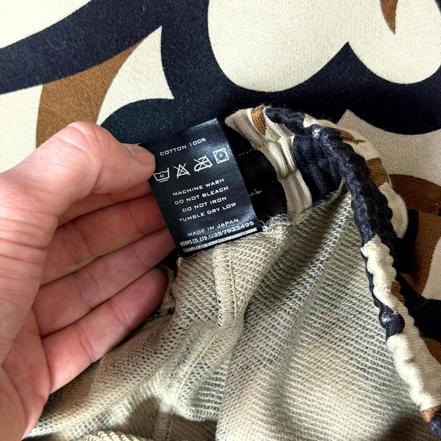 AW04 Number (N)ine Beige Tribal Camo Sweatpants
