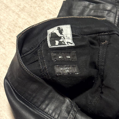 SS16 Rick Owens Black Waxed Memphis Cut Denim