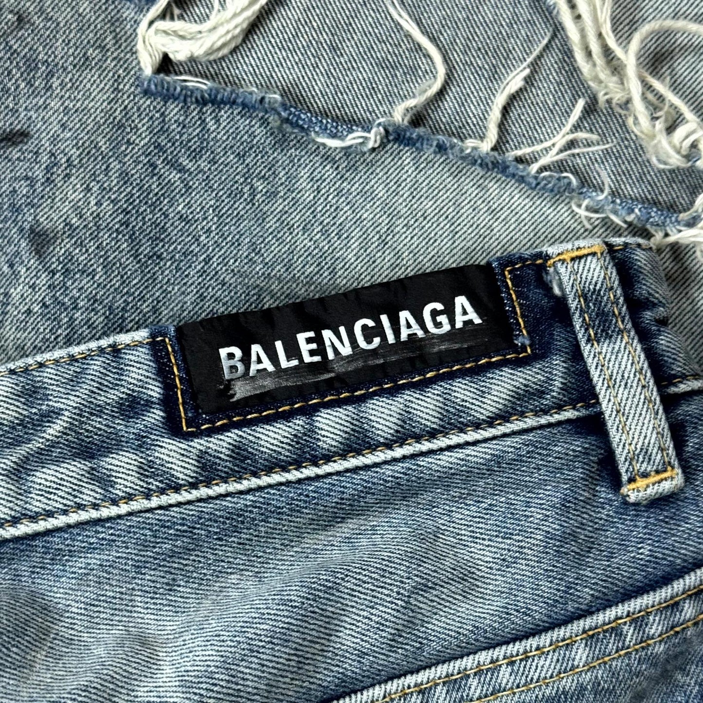 Balenciaga Graffiti Skater Denim Shorts