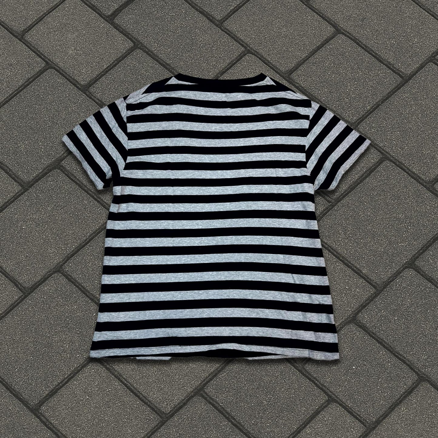 Saint Laurent Paris Grey Striped Tee