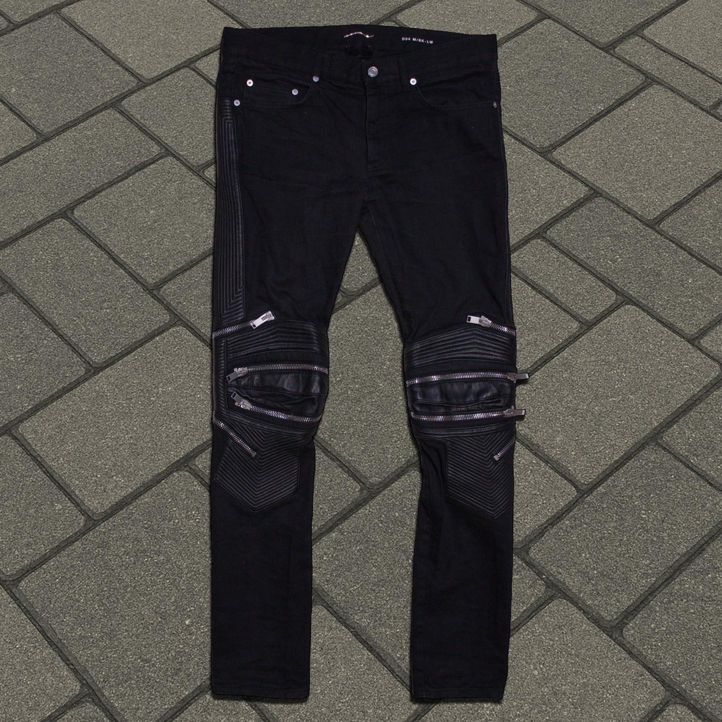 FW15 Saint Laurent Paris Zipper Knee Moto D04 Denim