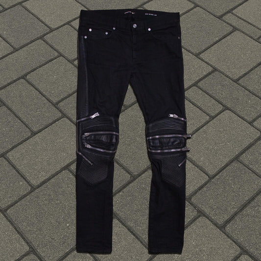 FW15 Saint Laurent Paris Zipper Knee Moto D04 Denim