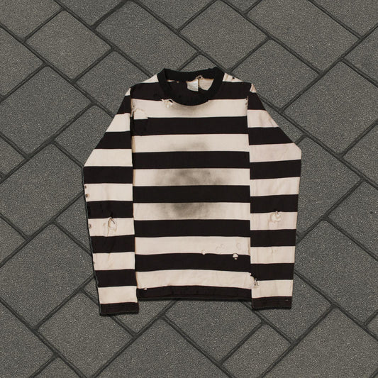 SS02 Number (N)ine ‘Modern Age’ Distressed Striped Shirt