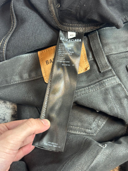 FW22 Balenciaga Waxed Baggy Jeans