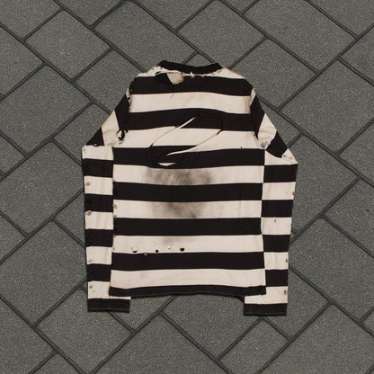 SS02 Number (N)ine ‘Modern Age’ Distressed Striped Shirt