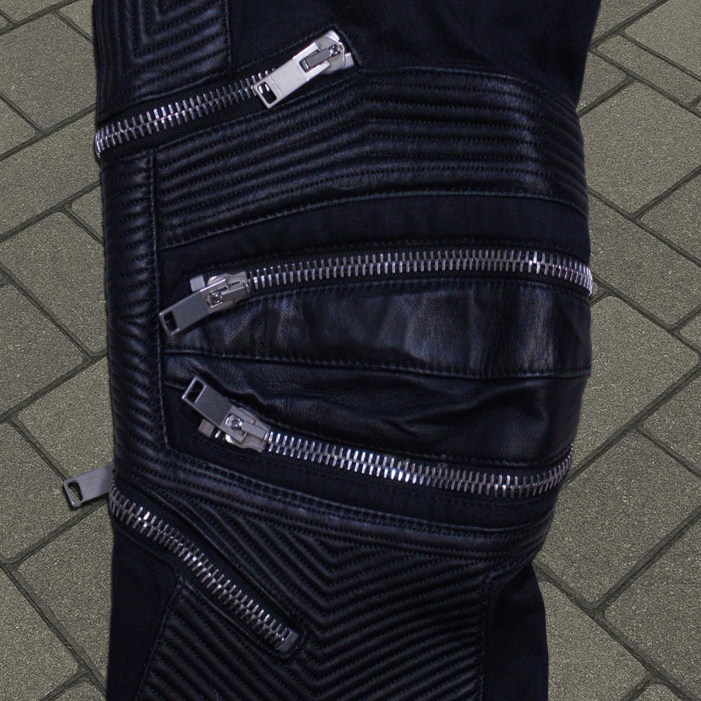 FW15 Saint Laurent Paris Zipper Knee Moto D04 Denim