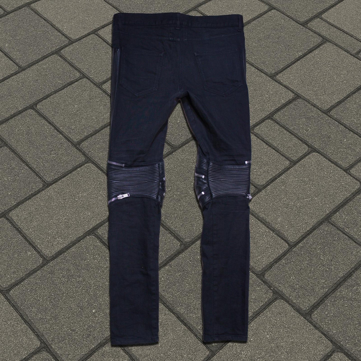 FW15 Saint Laurent Paris Zipper Knee Moto D04 Denim