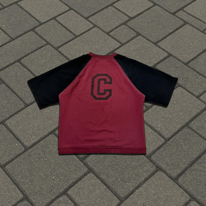 AW02 Raf Simons Red Virginia Creeper Raglan Shirt