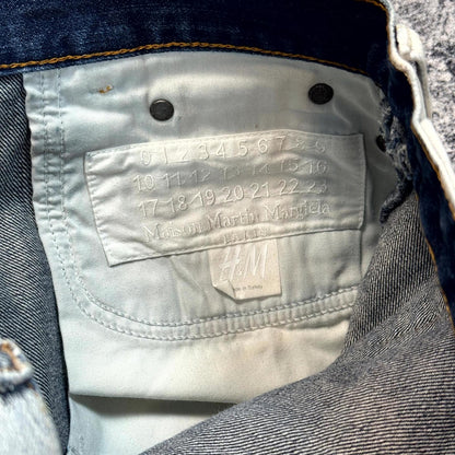 2012 Maison Margiela H&M White Painted Denim