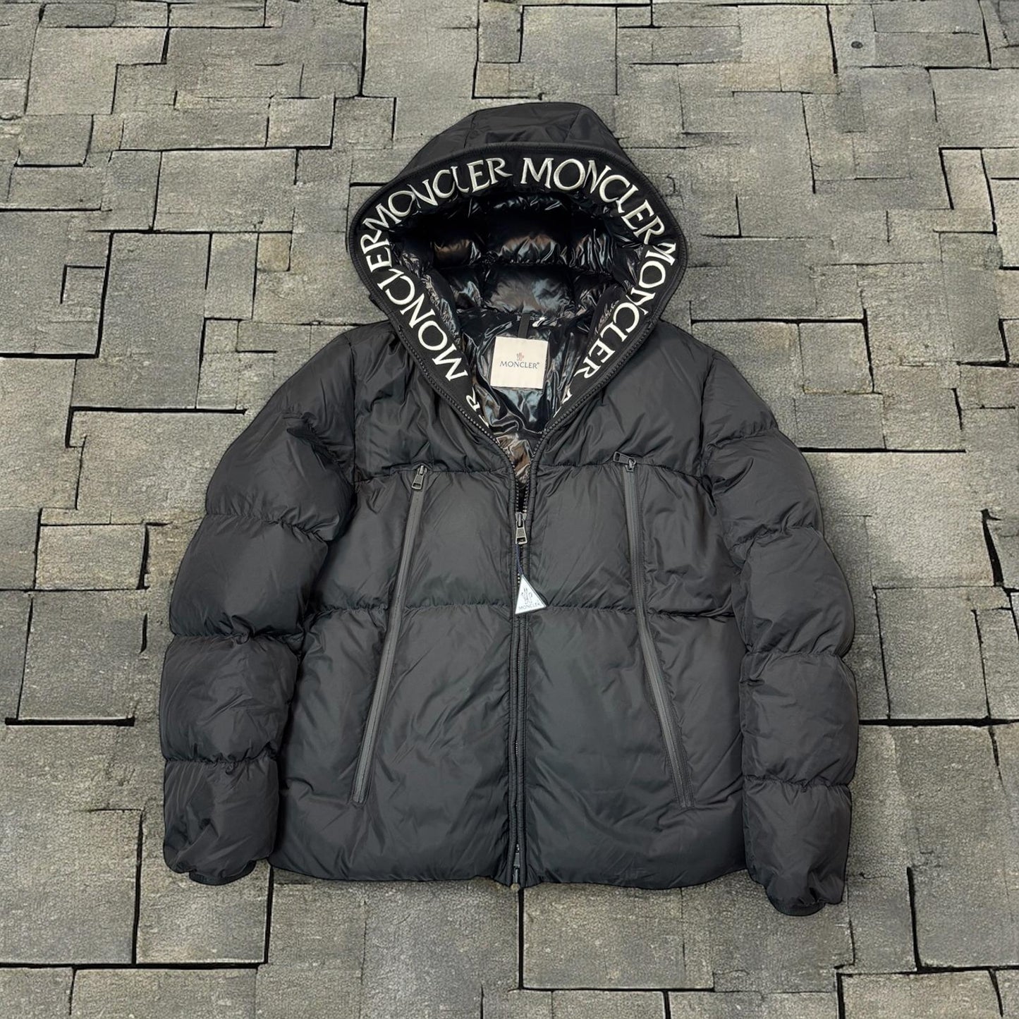 Moncler Black Down Montcla Puffer Coat