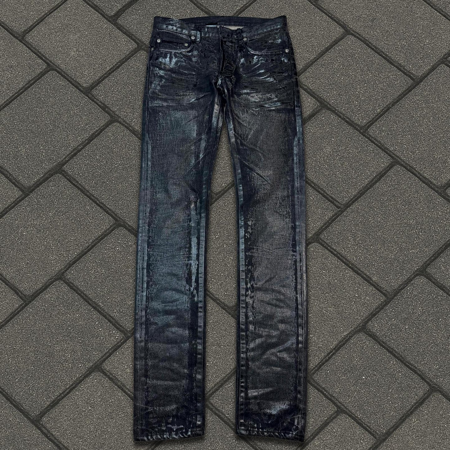 AW05 Dior Homme Black Waxed Luster Denim