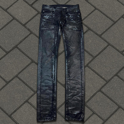 AW05 Dior Homme Black Waxed Luster Denim