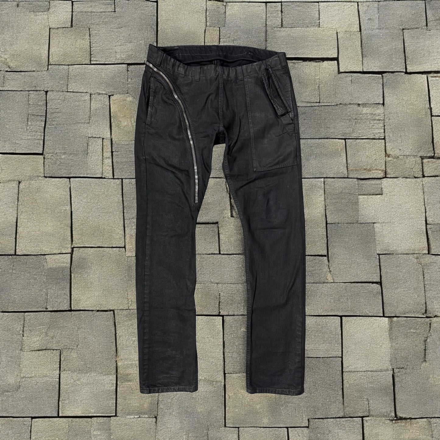 FW15 Rick Owens Black Waxed Aircut Denim