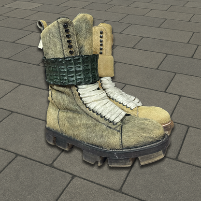 FW13 Rick Owens 1/1 Sample Ponyhair Megatooth Hiking Boots