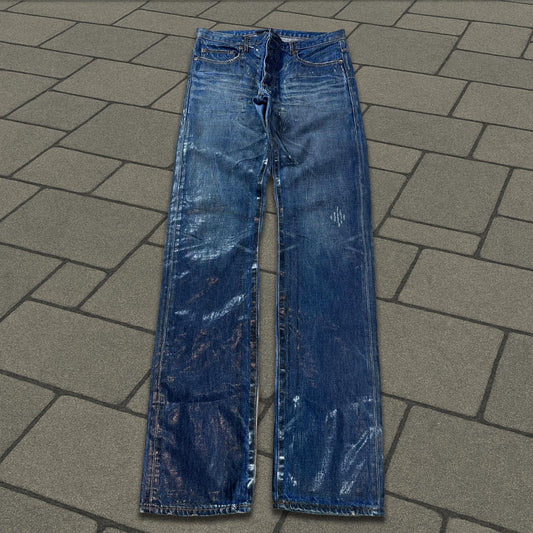 AW03 Dior Homme Blue Waxed Luster Denim