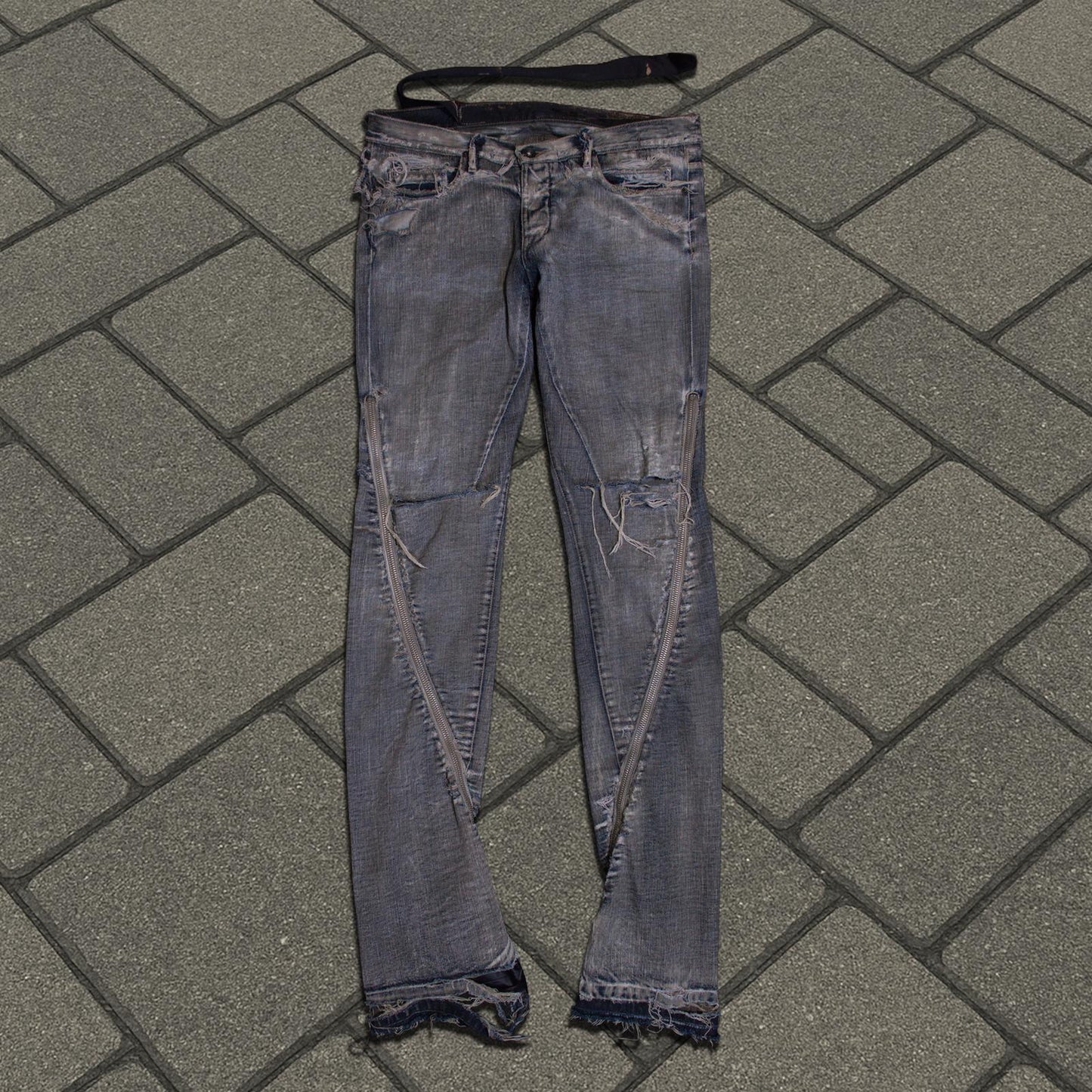 SS09 Rick Owens Acid Wash Banana Cut Denim