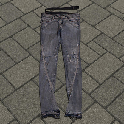 SS09 Rick Owens Acid Wash Banana Cut Denim