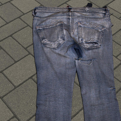 SS09 Rick Owens Acid Wash Banana Cut Denim