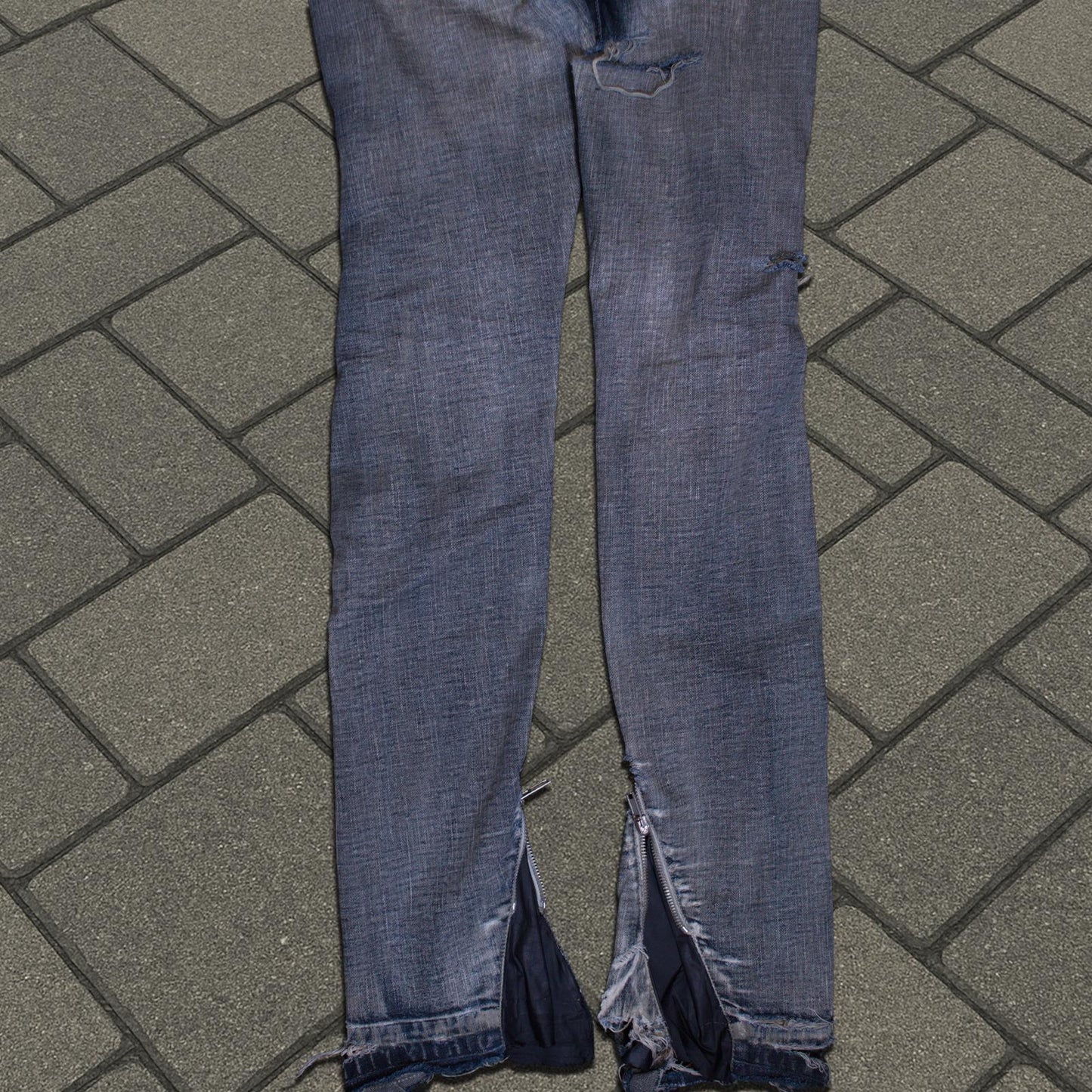 SS09 Rick Owens Acid Wash Banana Cut Denim
