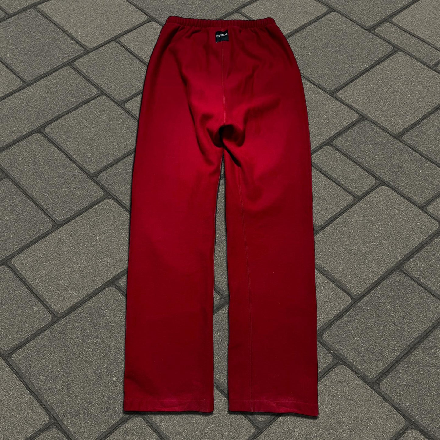 AW18 Vetements Red Spellout Sweatpants
