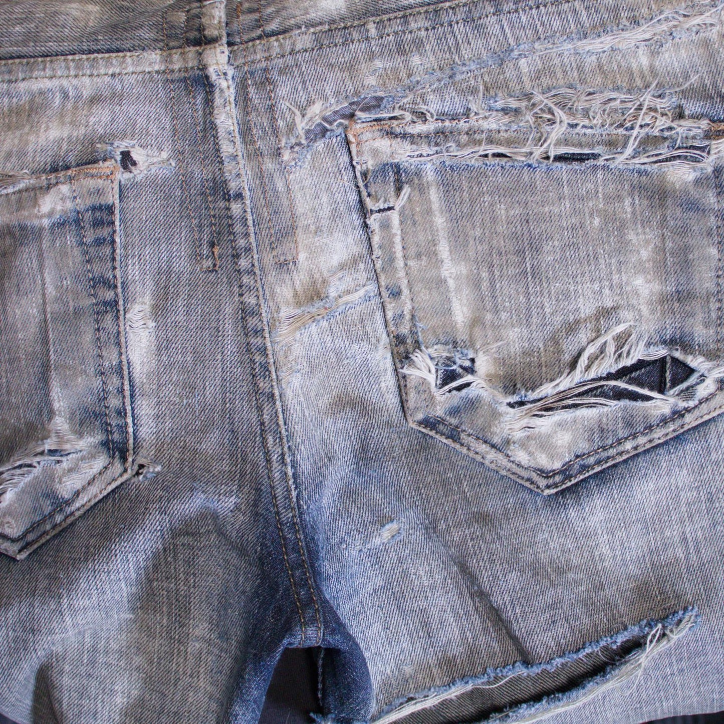 SS09 Rick Owens Acid Wash Banana Cut Denim
