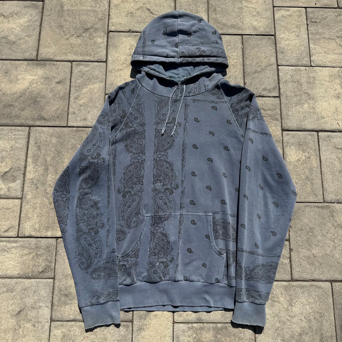 AW04 Raf Simons Blue Paisley Hoodie