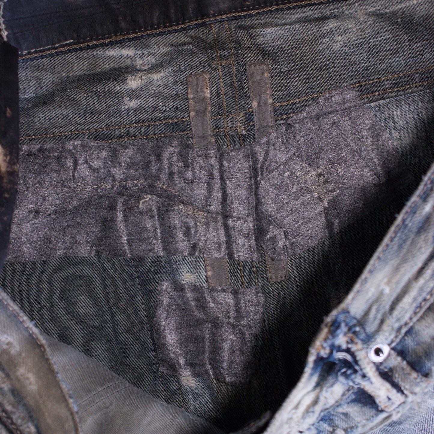 SS09 Rick Owens Acid Wash Banana Cut Denim