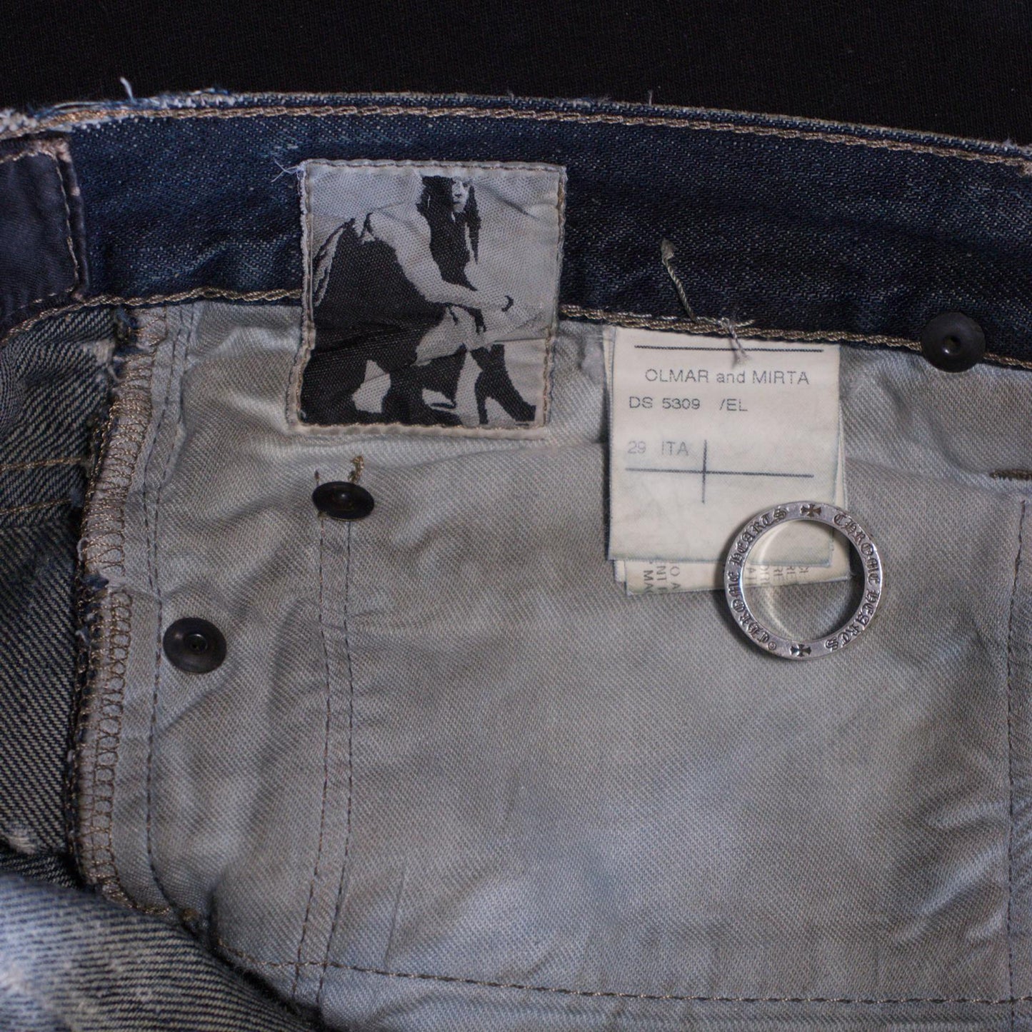 SS09 Rick Owens Acid Wash Banana Cut Denim