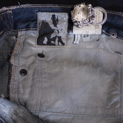 SS09 Rick Owens Acid Wash Banana Cut Denim