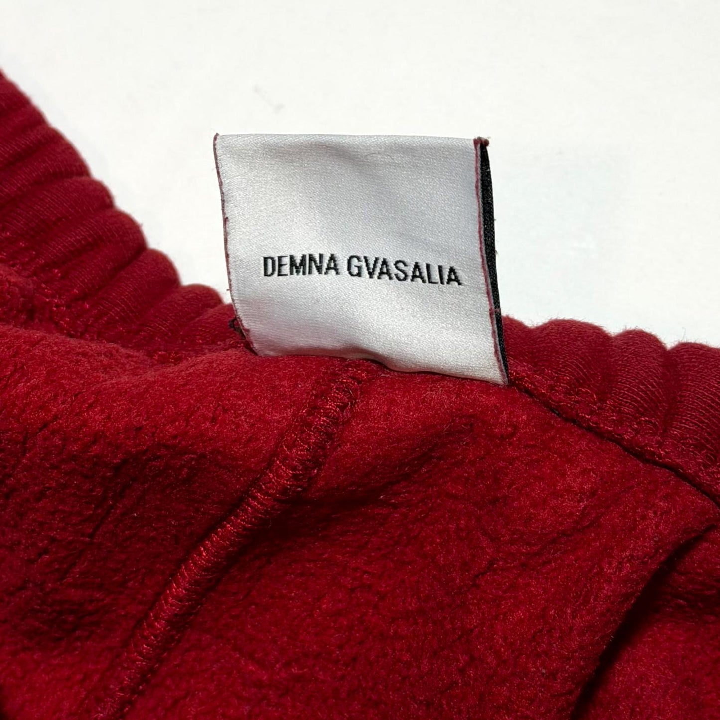 AW18 Vetements Red Spellout Sweatpants