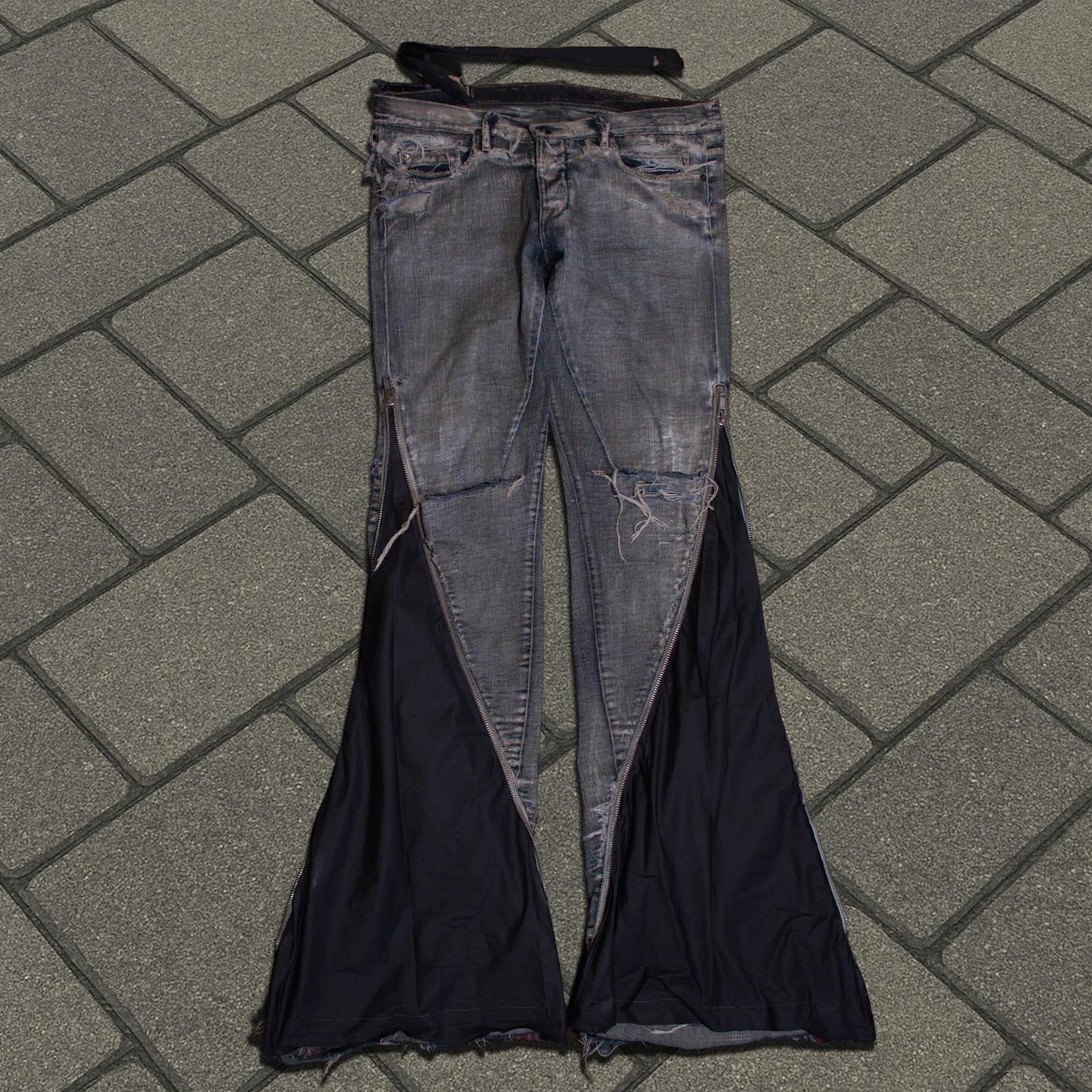 SS09 Rick Owens Acid Wash Banana Cut Denim