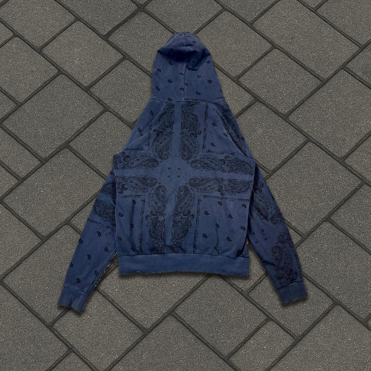 AW04 Raf Simons Blue Paisley Hoodie