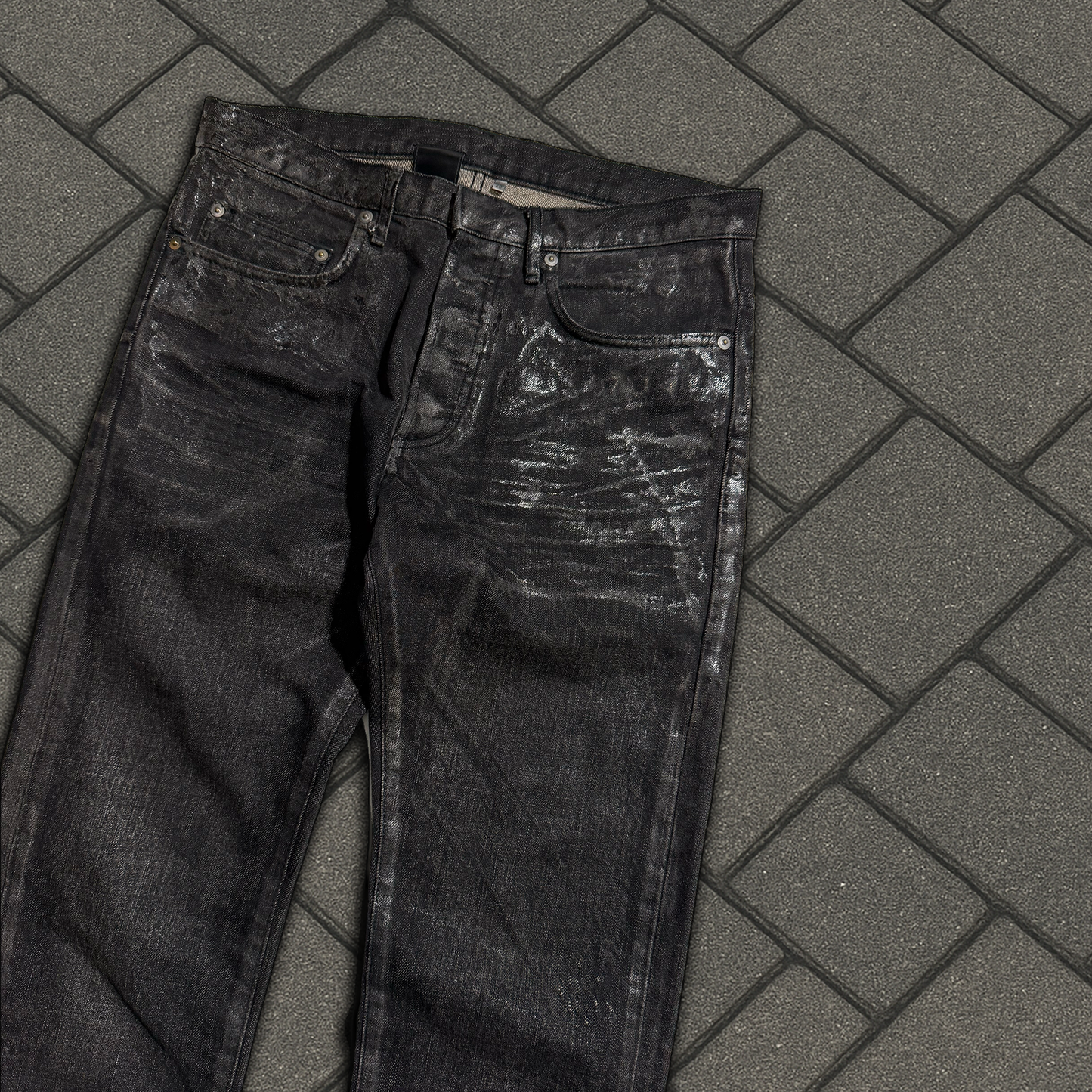 AW05 Dior Homme Black Luster Waxed Denim