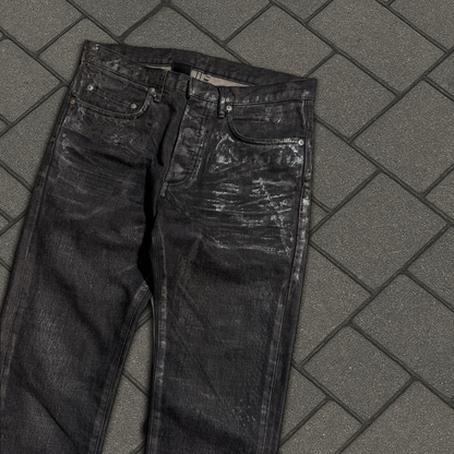 AW05 Dior Homme Black Luster Waxed Denim