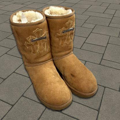 Chrome Hearts Brown Triple Cross Ugg Boots