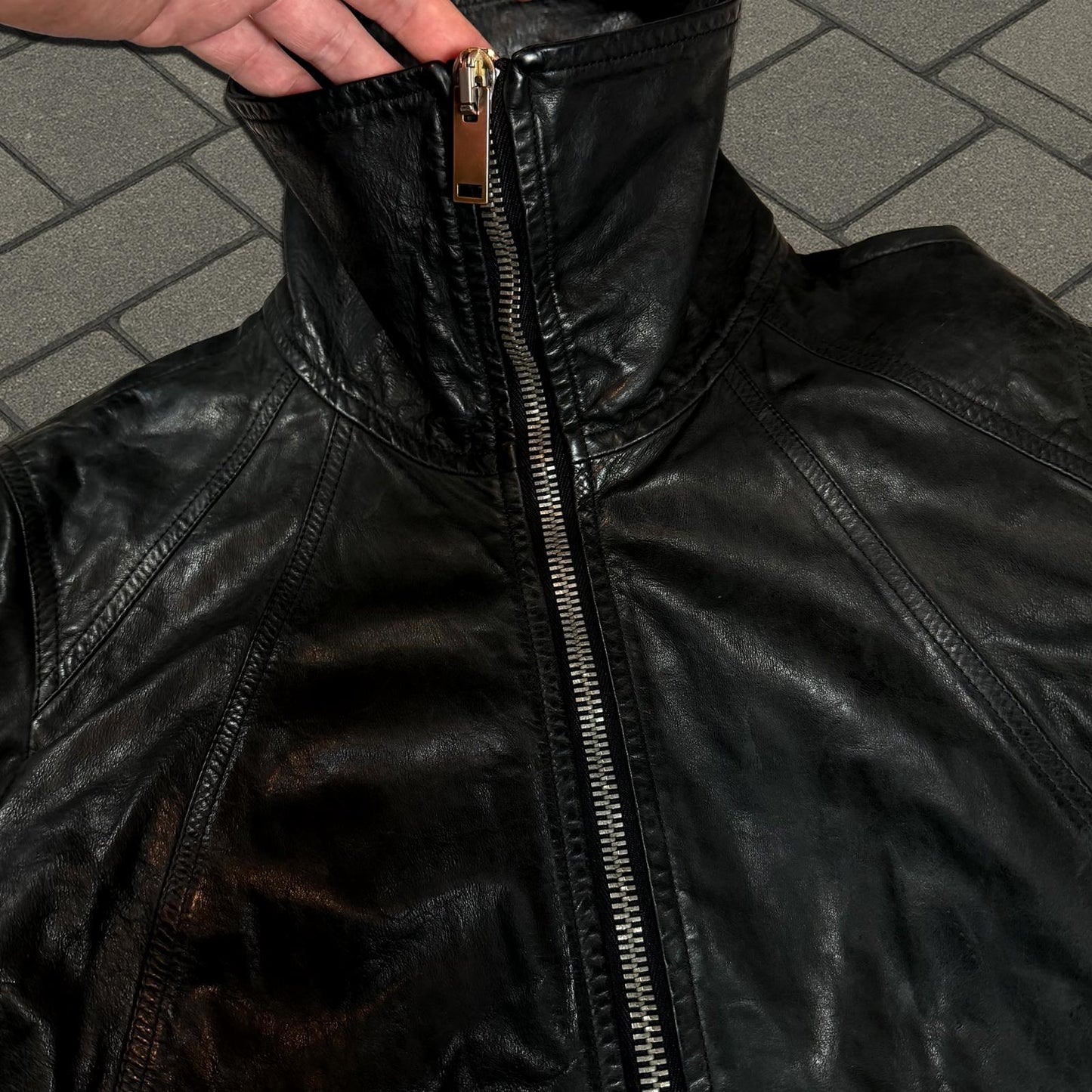 FW13 Rick Owens Plinth Leather Jacket