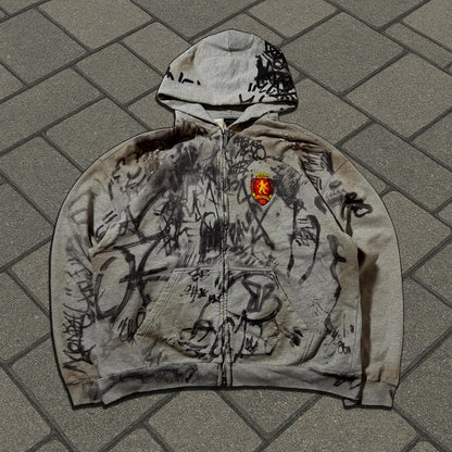 SS23 Balenciaga Grey Skater Zip Up Hoodie