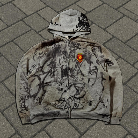 SS23 Balenciaga Grey Skater Zip Up Hoodie