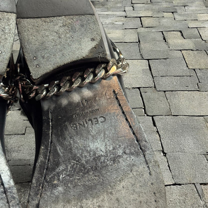 Celine Carmargue Black Chain Boots