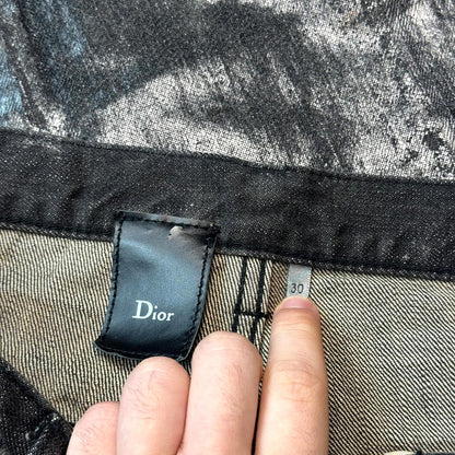 AW04 Dior Homme Black Waxed Luster Denim