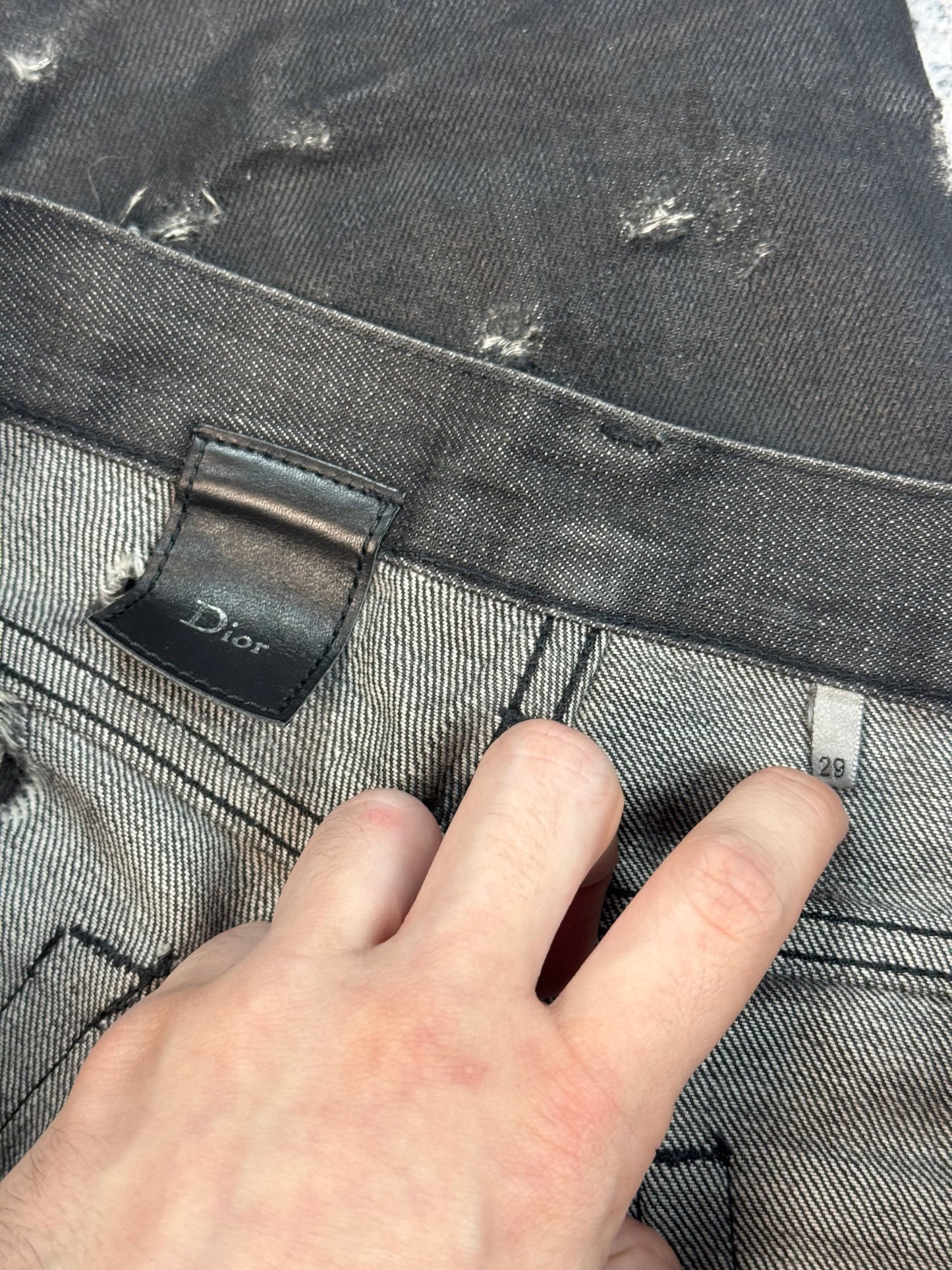 SS04 Dior Homme Waxed Strip Denim