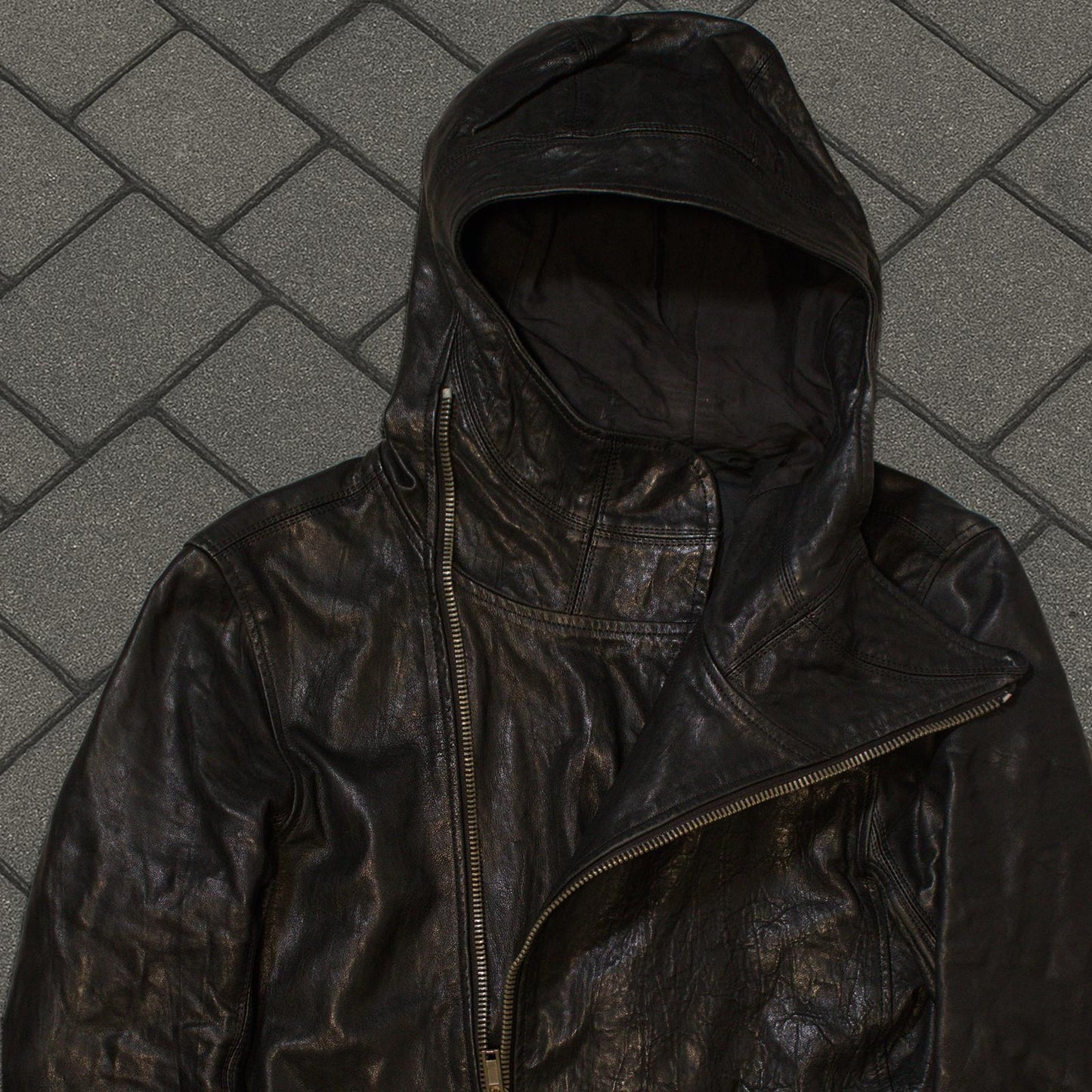 FW09 Rick Owens Leather Scuba Jacket