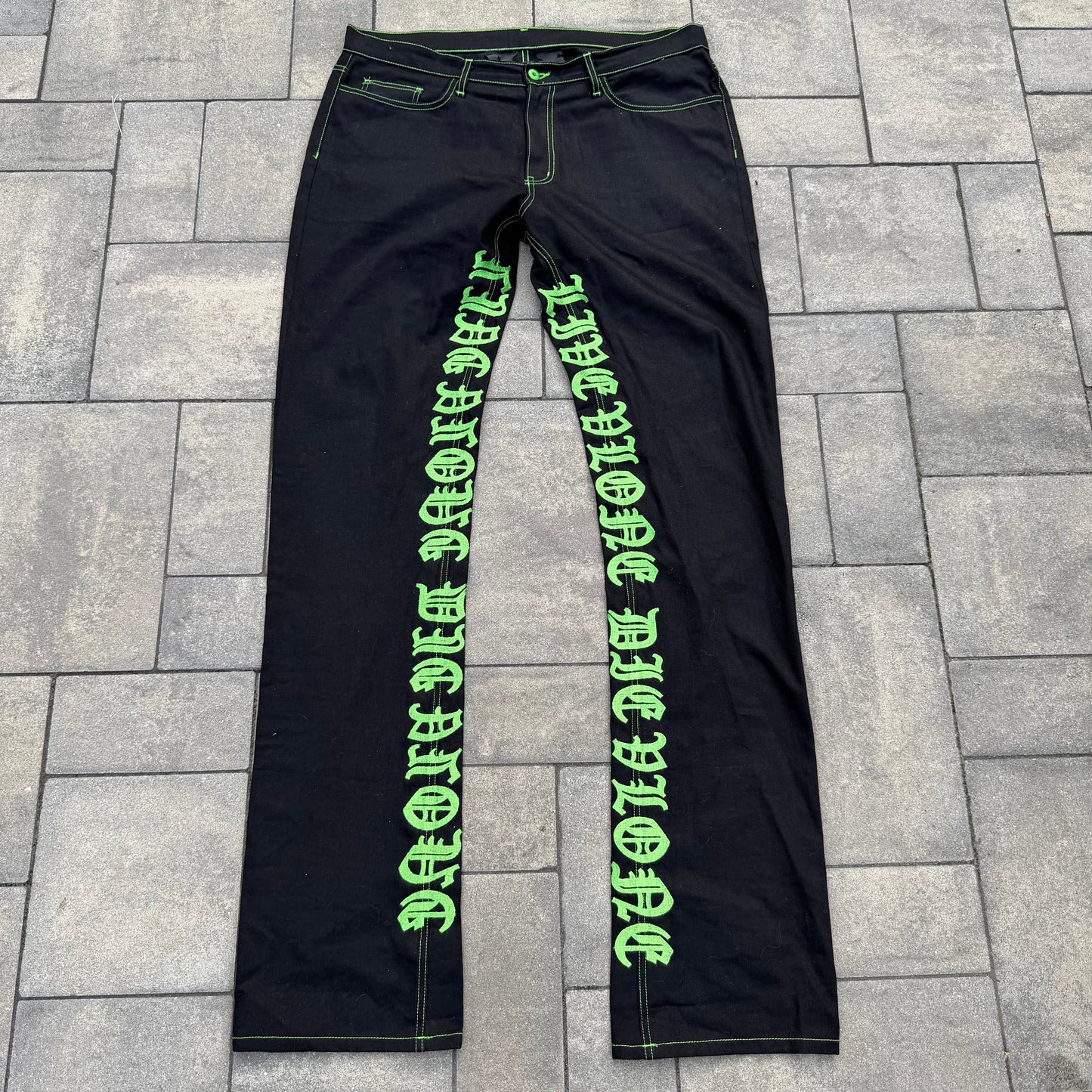 Vlone Green Old English Denim
