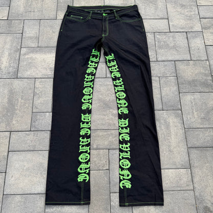 Vlone Green Old English Denim