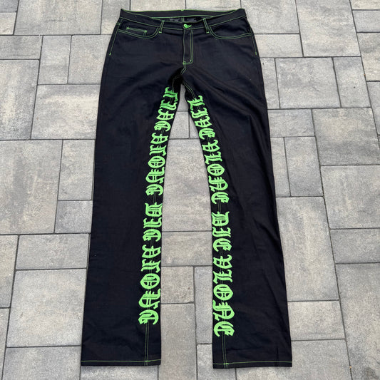 Vlone Green Old English Denim