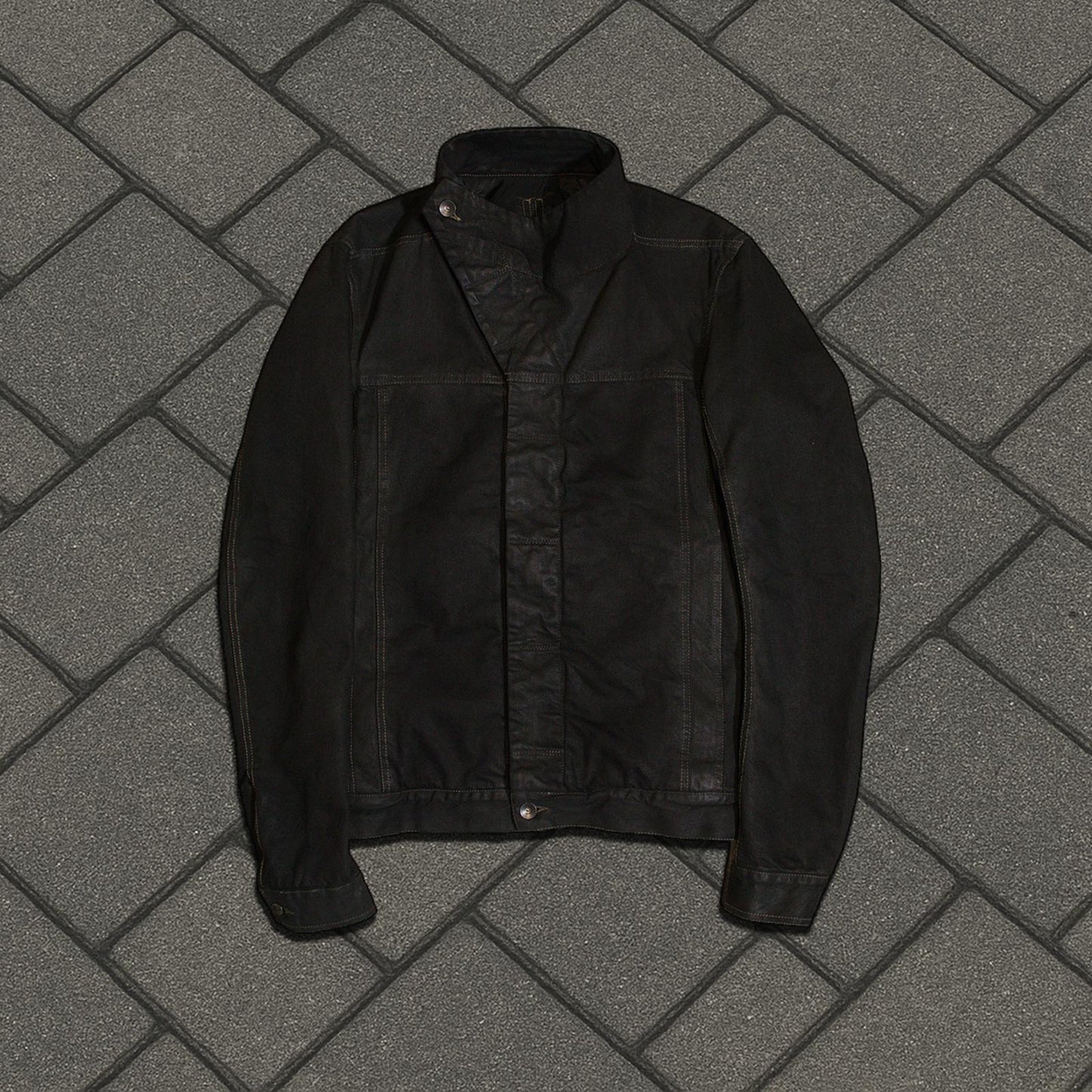 FW16 Rick Owens Waxed Slave Jacket