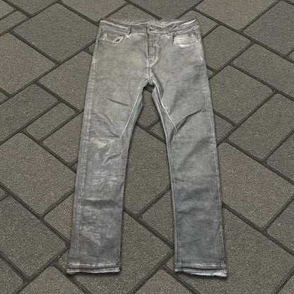 Rick Owens Waxed Pearl Detroit Cut Denim
