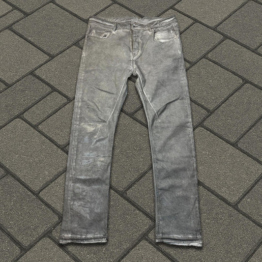 Rick Owens Waxed Pearl Detroit Cut Denim