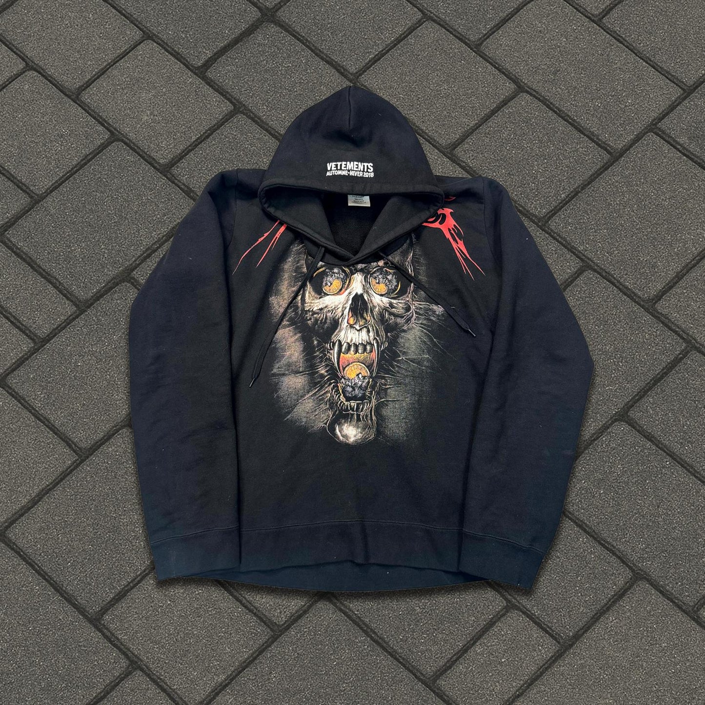 AW18 Vetements Misplaced Skull Hoodie
