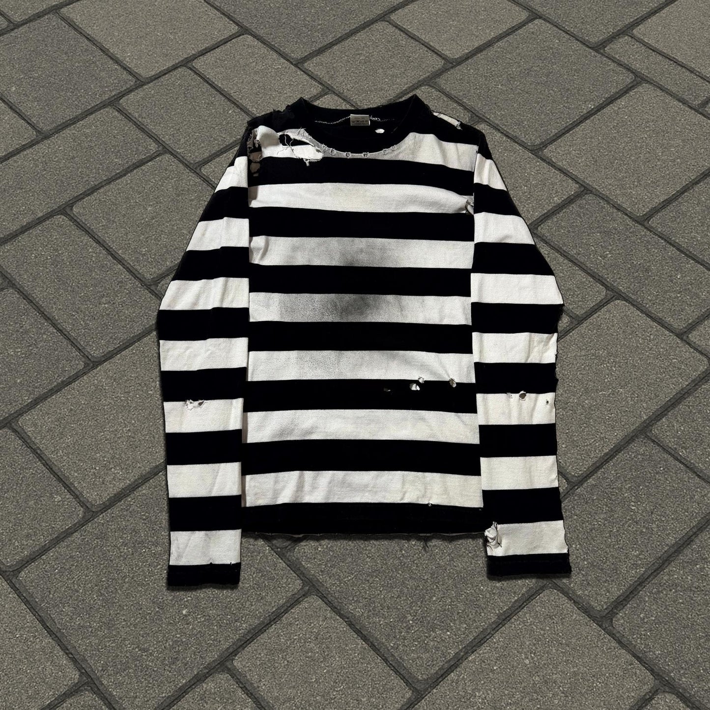 SS02 Number (N)ine Thrashed Striped Shirt